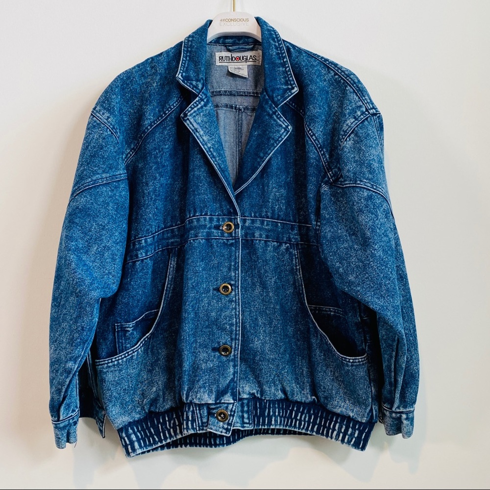 Vintage light-wash jean jacket for women
